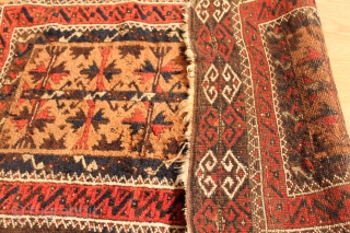 Baluch Balisth Good condition Clean and hand washed Camel wool ground siz 0.88cm x 0.48cm
                  