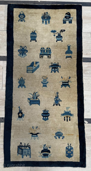 Late of the 19th Century Chinese Rug, Size 80x162 cm. Please send me directly mail. 
emreaydin10@icloud.com
0090+ 544 374 10 98             