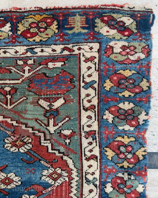 Middle of the 19th Century Bergama Rug, size 108x125 cm, please send me directly mail. 
emreaydin10@icloud.com 
0090+ 544 374 10 98            