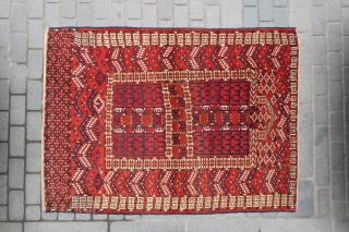 Turkoman engsi rug wonderful colors and excellent condition all original Circa 1900-1910                     