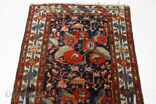 Antique Persian Unusual Malayer rug. Magnificent saturated natural colors with wonderful composition. Shahsavan style border and French inspired rose flowers pattern.

Size: 296cm x 102cm - 116 x 40 inches    