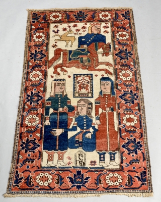 Figural Baluch Fardawsi.  Khosrov and Shirin pattern ca 1905.  Size: 165cm x 100cm                  