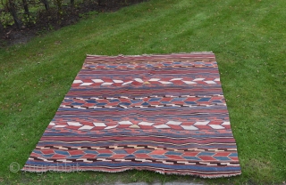Late 19th century South West Anatolian kilim. Very good condition and excellent colors. 207cm x 150cm.                 