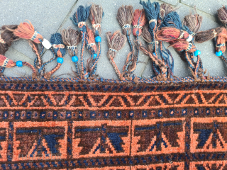 Antique Baluchi bag with a beautiful pattern and glass/ceramic beads. Dimensions: 110 x 56 cm In used condition, cleaned

Please contact me only directly:

goekay.sargin@yahoo.de          