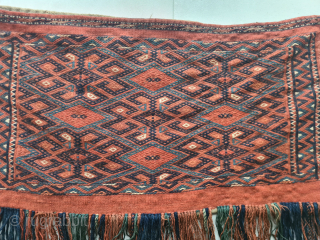 Antique turkmen Torba with sumakh embroidery with naturel dyes, good condition 

76cmx43cm / 70cm with tassels
~1920


Please contact me directly:
 
goekay.sargin@yahoo.de             