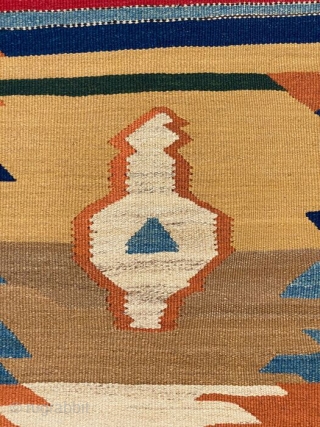 Persian Kamoo Sofre / Sofreh Kilim with unusually design. Dyed by naturel colors. 
101x102cm

Please contact me directly: 

goekay.sargin@yahoo.de               