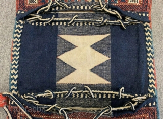 Antique Azeri Verneh Shaddah (Shahsavan?) embroided Kilim Saddlebag with naturel dyes, good condition, probably from Karabach area
~ 1900/1920

124x53cm               