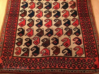 Central Asian Uzbek Botteh Rug Full Condition Good Colors Size 310 x 122 cm                   