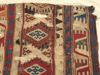 Central Anatolian Aksaray Kilim Fragments Circa 1850 Size 125x77 cm                       