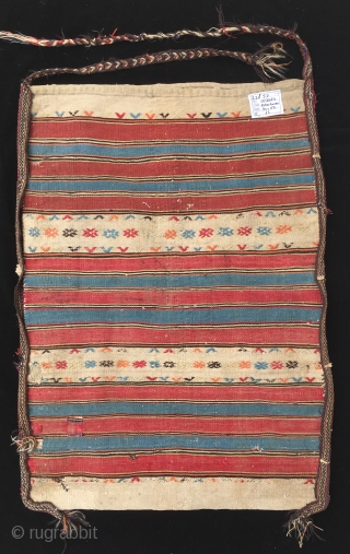 Anatolian 19th Century Bergama Kilim Chuwall (Sack) Size 94x67 cm                       