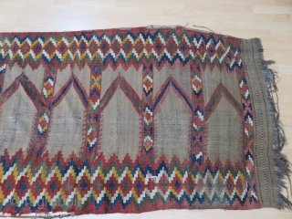 Uzbekistan 19th Century Camel Hair Saf Kilim Size 224x112 cm                       