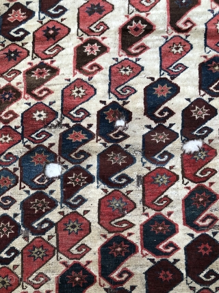 Antique Kyrgyz Botteh Rug Size 142x270 cm / 4'7'' x 8'9''                      