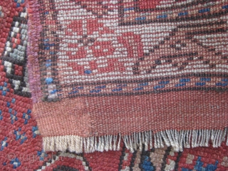 Bergama rug 39" * 46"  Even low pile, two small repairs in the corners                  