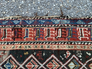 Antique Daghestan Prayer Rug  41" * 64".  With wear and oxidized browns                   