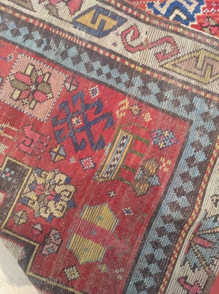 Early Caucasian Rug 

Dated ; 1237 / 1822 

The size is. : 137 x 316 cm 

Please contact me directly on this email : alpagutrugs@gmail.com        