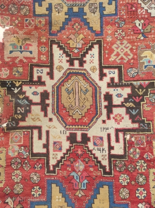 Early Caucasian Rug 

Dated ; 1237 / 1822 

The size is. : 137 x 316 cm 

Please contact me directly on this email : alpagutrugs@gmail.com        