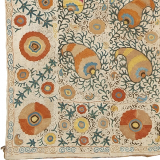 Late 19th Century Suzzani Textile/Tapestry
Uzbekistan ca. 1870
7'4" x 5'3" (224 x 160 cm)
Handwoven
FJ Hakimian reference #02402
                 