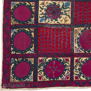 Late 19th Century Suzzani Textile/Tapestry
USSR ca. 1890
8'5" x 6'5" (257 x 196 cm)
Handwoven
FJ Hakimian Reference #02406                 