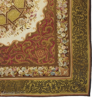 Antique French Aubusson Rug
France ca. 1850
15'11" x 14'10" (486 x 453 cm)
FJ Hakimian Reference #02070
                  