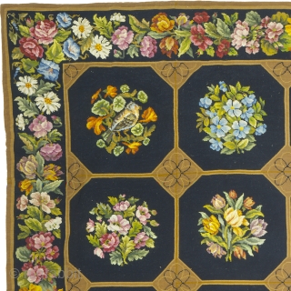 Antique France Needlepoint Rug
France ca.1900
8'9" x 8'9" (267 x 267 cm)
FJ Hakimian Reference #02189
                   