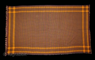 Woven Cotton Coverlet (Khes) with Geometrical Pattern Woven on a pit-loom using a Double-Weave Technique from Nasarpur or Thatta, Sind Pakistan India.Circa.1930.Its size is W-126cm x L-222cm.(DSL05360).      