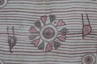 Kantha Embroidery with Cotton thread Kantha Probably From Faridpur District of East Bengal(Bangladesh) Region India.C.1900.Its size is 64cm x 76cm.(DSC05950).Please email me at Indianarts1369@gmail.com         