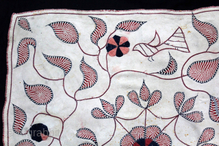 Kantha Embroidery with Cotton thread Kantha Probably From Faridpur District of East Bengal(Bangladesh) Region India.C.1900.Its size is 80cm x 80cm.(DSC05990).Please email me at Indianarts1369@gmail.com         