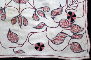 Kantha Embroidery with Cotton thread Kantha Probably From Faridpur District of East Bengal(Bangladesh) Region India.C.1900.Its size is 80cm x 80cm.(DSC05990).Please email me at Indianarts1369@gmail.com         