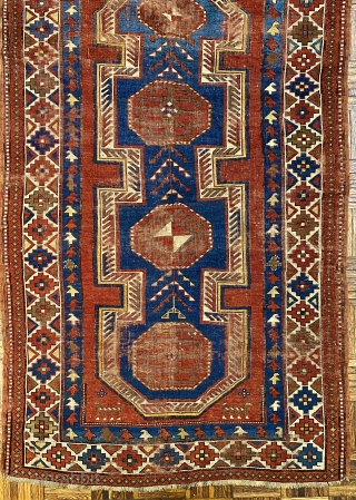 Karagashli Caucasian double-ended prayer rug, dated AH 1303/ 1885CE
3’8 x 5’9”/ 112 x 175 cm                  