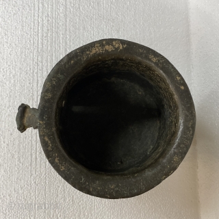 Seljuk Turkish Bronze Mortar, 12th Century BCE, 

Height 5 3/4” / 14.6 cm

Width (rim) 6 3/4” / 17.1 cm

Opening 5 1/4” / 13.3 cm

Base 6 5/8” / 16.8 cm

Dark brown patina, with  ...