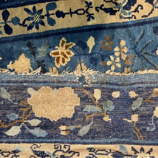 Antique Peking Chinese Carpet, ca.1900; 8’4” x 9’9” / 254 x 297 cm

Medium blue ground with a charming image of a cat stalking a butterfly within a medallion. Further well 

proportioned butterflies  ...