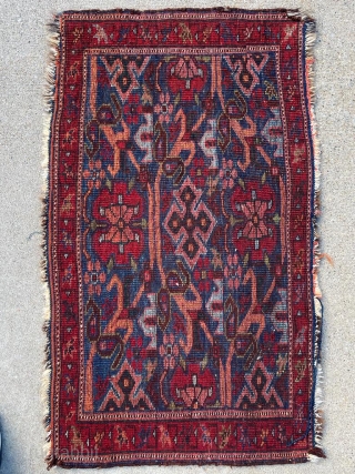 Beautiful antique Afshar bag face. 1'8" x 2'8". Good pile. Appears to be all stable dyes. Cheers.                