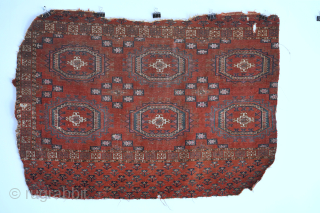 Mid 19th century Tekke chuval in fragmented condition. Please contact me at Steven.malloch@gmail.com or gerrerugs@gmail.com for questions or purchase. Cheers!             