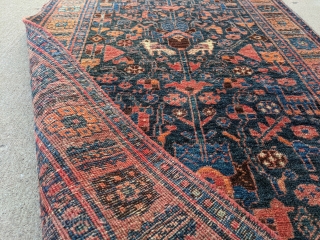 Antique Kurdish runner with gorgeous colors and full pile. 3ft6in x 15ft1in or 106x460cm. Wool on wool foundation. There are a lot of animals on this runner.

Let me know if you need  ...