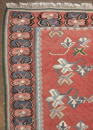 Antique Bidjar kilim, fine piece with open design and soft pallette. 5'0" x 6'6".                   