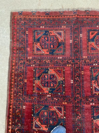 Antique Ersari wedding rug. Good pile and wonderful colors. 4'0" x 4'5". Cheers.                    