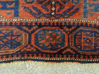 Antique Baluch bag face. Wonderful shiny wool and good colors. No repairs. 2'0" x 2'10"                  