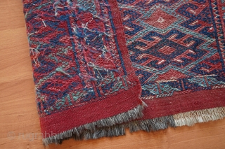 Antique Ersari torba with glowing blue/greens. 1'5" x 2'8" Would make a beautiful wall hanging or framed. Cheers               