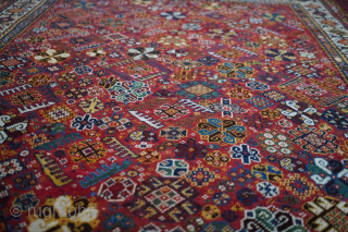 This late 19th century red ground Shekarlu rug is 160 x 225cm or 5'3" x 7'5". The overall pile is good with a few medium spots. Please contact me at: steven.malloch@gmail.com or  ...