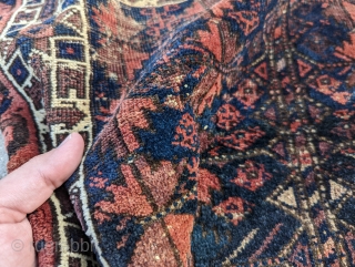 19th century Timuri Baluch prayer rug with two colors of silk. No repairs, mostly original selvedge. Recently washed.

2'3" x 4'1" or 69 x 125cm         