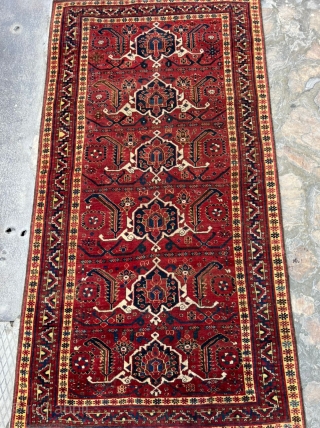 Second half 19th century Ersari Beshir rug. Wonderful piece and rare in this size. Some border repairs. 110 x 205 or 3'8" x 6'9"         