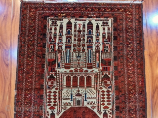 Early 1900s Kizilayak prayer rug. 3'1" x 4'5" Soft wool and tight weave.                    