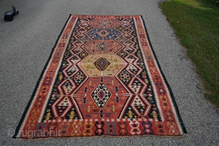 Antique Armenian Caucasian Kilim. Incredible tight weave and great colors. It's from a rare group of kilims.

Sourced from a village near Tusheti, Georgia. Let me know if you need more info and  ...