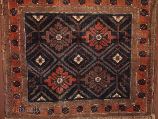 around 1860 baluch northwest persia with fabulous natural colors, great fineness, some tiny repairs, 

77x76cm
2.6x2.5ft                  