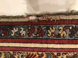 Wonderful 1870 Konya 
122x178cm
4.1x6.6ft
Small side damage Great complete headends and original selvedges 
Fabulous natural colors some low pile
No stains, no repairs wonderful fine wool         