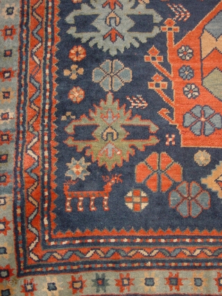 wonderful antique caucasian derbend rug , great pile, silky soft wool, wonderful natural colors, headends secured, all wool, no stains, no repairs, flat laying

115x155cm

3.8x5.2ft         