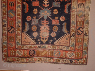 oldest karabagh caucasian, I have seen, wonderful drawing, great natural colors, it has wear as is clear, no repairs!
maybe 1860 or so

136x202cm

4.5x6.7ft
           