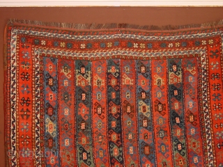 wondeful condition, great natural colors, great pile, headends professionale secured and complete, tibal kurd
not perfectly rectangular, flat laying, no repairs, no stains
great size 140x250cm
4.7x8.3ft         