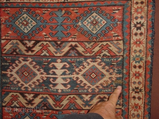 interesting very antique 1840? sumakh bagface, caucasian, possibly karabagh, some small repair, some small wear
59x63cm
2x2.1ft                  