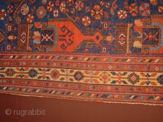 wonderful antique tribal afshar rug, great naturalk colors, some selvedge wear and some foundation visible, no stains, no repairs, no tears, no holes, all wool, great wide size
135x150cm
4.5x5ft
ON EBAY NOW   